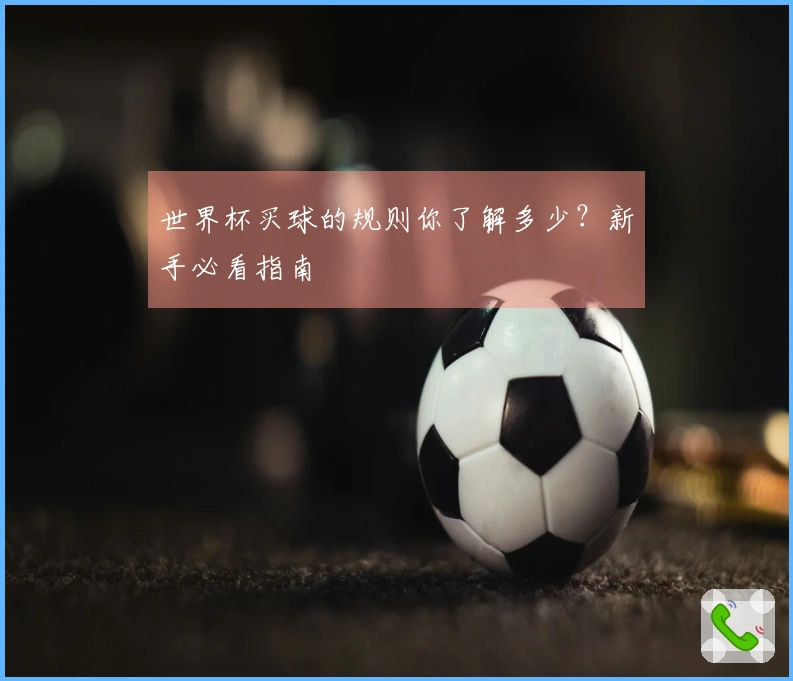 世界杯买球的规则你了解多少？新手必看指南